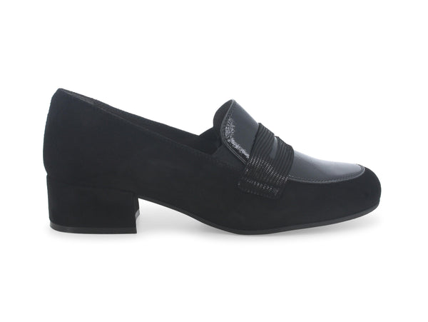 Melluso Mocassini Comodi Tacco Basso Tomaia Camoscio Nero X5105-229530